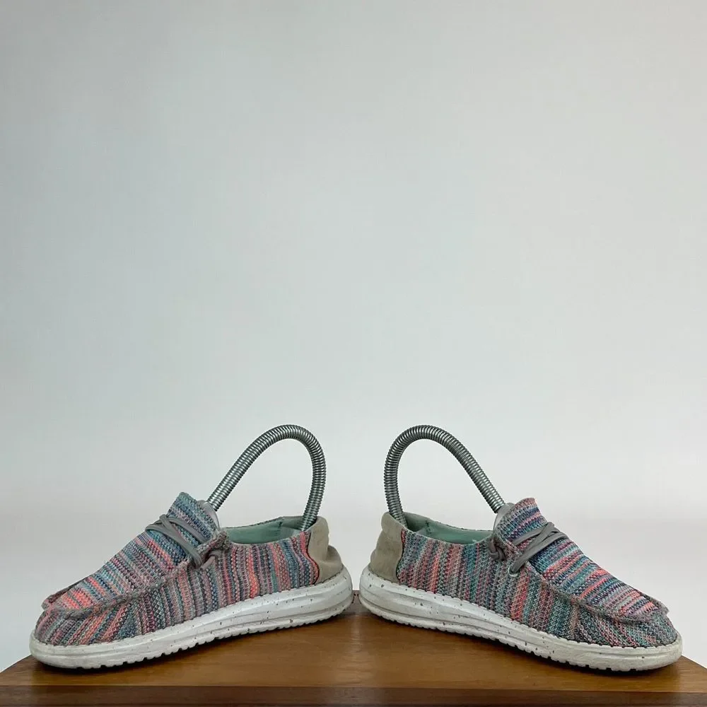 Kids Hey Dude Wendy Stretch Multicolor Casual Comfort Slip‎ On Loafers Size 1 Y